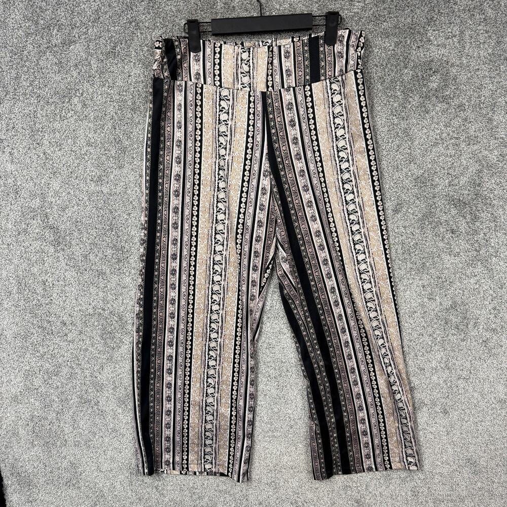 NY Collection Pants Large 31x28 Boho Chic Resort Vacation Mediterranean Coastal